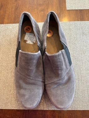 Clark’s slip on grey shoes